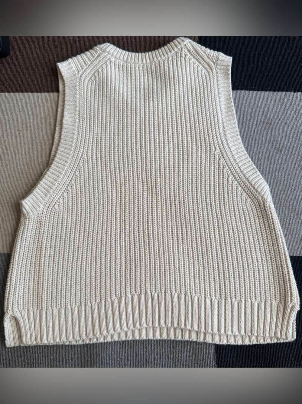 ME+EM Sleeveless Knit Cotton Cashmere Tank Vest Sweater ivory cream - Picture 2 of 5
